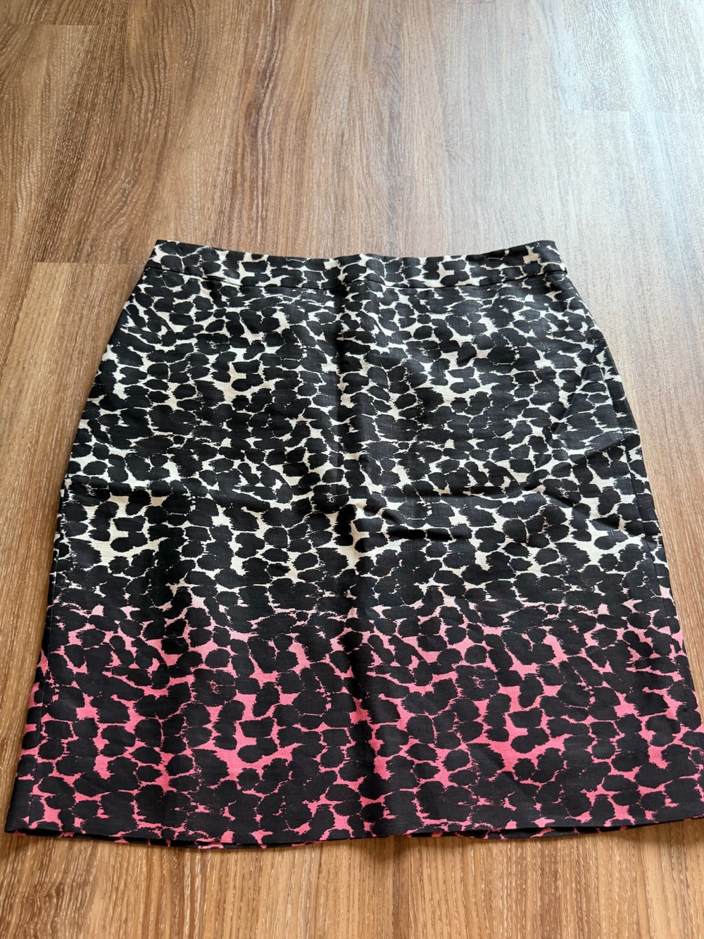 J. Crew Black & Pink Ombre Leopard Pencil Skirt